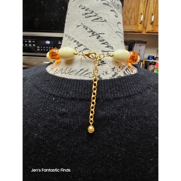 Joan Rivers Graduated Gold & Earth Toned Lucite Beaded Necklace 24-28"‎ - Picture 3 of 5